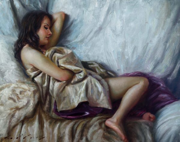 Reclining girl,2021,Oil on linen,40x50cm