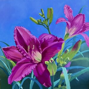 Here Today, Gone Tomorrow, oil painting, tiger lily