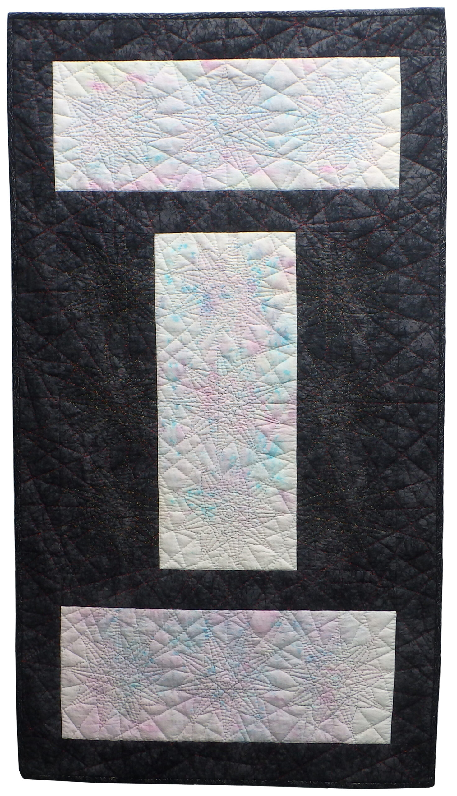 JUDD Jean Marbled Windows 2 contemporary mixed media artwork by Wisconsin artist Jean M. Judd in vertical display orientation.
