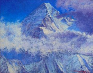 3. K2 Clouds, oil on linen, 40x50cm NOK 28.000