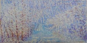 The Portal, oil pastel on paper, 18x36 cm NOK 8.000